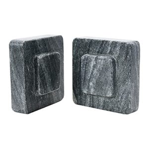main + mesa square marble bookends, black