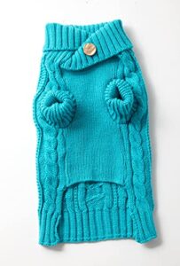 mokiray pet knitted cable dog sweater dachshund cat pull chien teckel clothes winter chihuahua dachshund small large dogs warm (blue, medium)