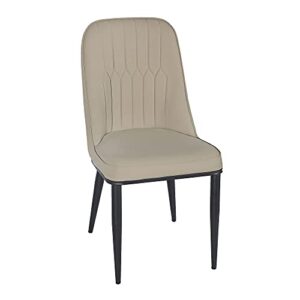 gia nifty armless upholstered side dining chair with vegan leather, light gray,qty of 1