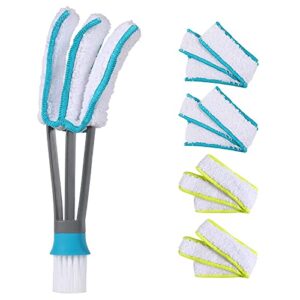 setsail blind duster, window blind cleaner duster brush with 4 microfiber sleeves blind cleaning tools for vertical blinds air conditioner jalousie dust ceiling fans car vents jalousie dust collector…