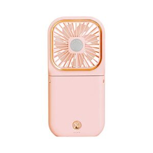 new 2021 upgrade handheld fan small personal fan with 3 speeds neck rechargeable portable fan powerful mini usb outdoor fan quiet small desk fan free angle good for travel home office school - pink