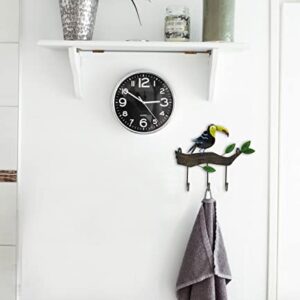 Wall Mounted Key Holder,Bird Wall Hook Iron Decorative Coat Racks with 3 Hooks, Vintage Design Hanger -Pack of 2