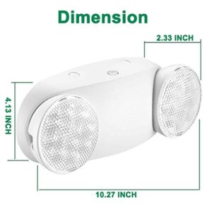 OSTEK LED Emergency Exit Lighting Fixtures with Two Heads, US Standard Adjustable Integrated LED Emergency Light with Battery Backup, UL 924 Qualified (1)