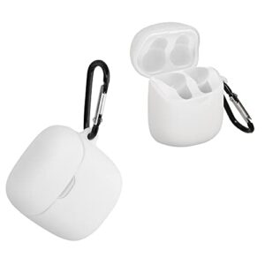 kwmobile silicone case compatible with jbl tune 220tws / 225tws - case protective cover for headphones - white