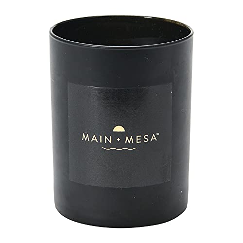 Main + Mesa Matte Black Glass Candle in Gift Box, 9.3 oz, Burn time up to 60 Hours