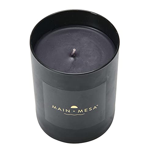 Main + Mesa Matte Black Glass Candle in Gift Box, 9.3 oz, Burn time up to 60 Hours