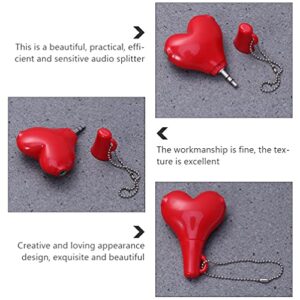 MILISTEN 2pcs Heart Shaped Audio Adapter Headphone Cable Splitter Earphone Cable Divider