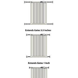 Wall Nanny Extender - 6 Inch Baby Gate Extension Guard (Made in USA) Extends Pressure Mounted Gates + Protects Walls + Stabilizes Gate - for Child, Pet & Dog Gates - Protector Works on Stairs - 4 Pack