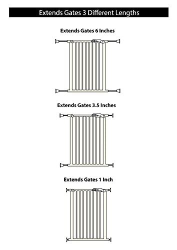 Wall Nanny Extender - 6 Inch Baby Gate Extension Guard (Made in USA) Extends Pressure Mounted Gates + Protects Walls + Stabilizes Gate - for Child, Pet & Dog Gates - Protector Works on Stairs - 4 Pack