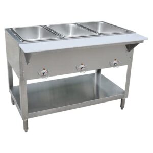 Kratos 28W-110 - NSF Commercial 120V Electric Steam Table/Hot Food Table - 3 Wells - Stationary - 43" Wx30 Dx34 H