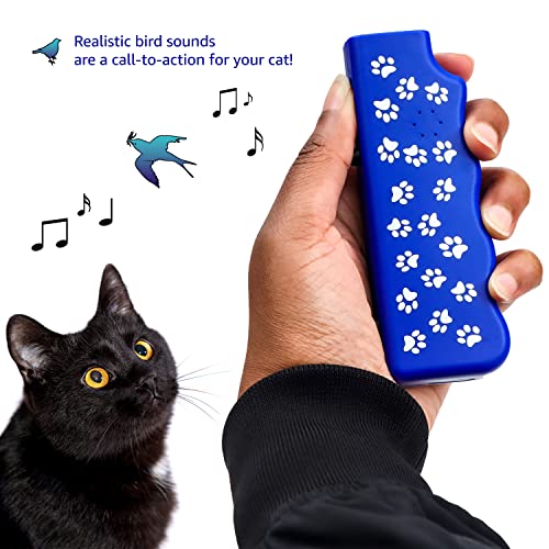 Pet Fit For Life Rechargeable Chaser Safe LED Light Cat Feather Teaser Toy w/ Bird Chirping Sounds