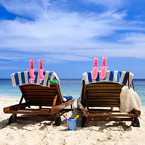 Nerjan 6PCS Beach Towel Clips Outdoor Fashion Style Flamingo Towel Holders for Pool Chairs or Fence During Your Cruise-Jumbo Size to Keep Your Cloth or Towel from Blowing.