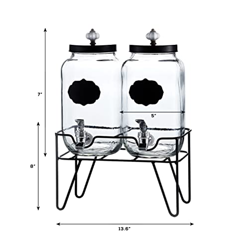 Style Setter Manchester Beverage Dispenser Set of 2 Cold Drink Dispenser w/ 3.1 Liter each