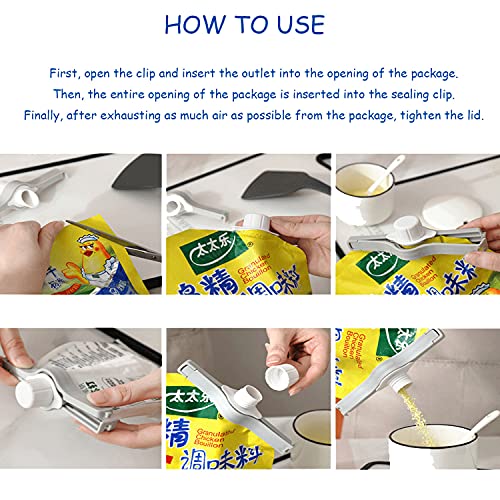 6 PCS Pouring clips Pyyxzjup Package Clips with Pour Spout for Sealing Packaged items such as coffee,sugar,cereal,washing powder,whipping cream with A sealing rotation cover