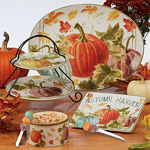 Certified International Autumn Harvest Rectangular Platter. 14" x 10", Multicolor