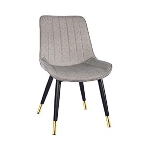 gia retro armless upholstered side dining chair with vegan leather, gray,qty of 1