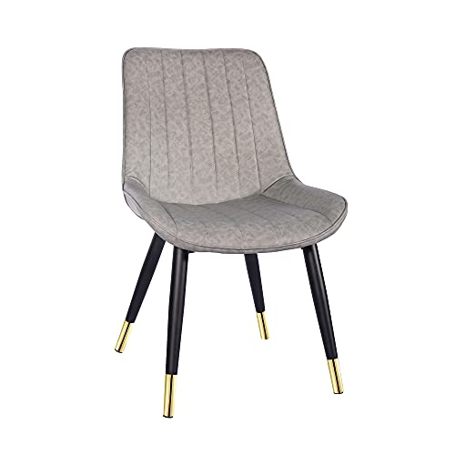 GIA Retro Armless Upholstered Side Dining Chair with Vegan Leather, Gray,Qty of 1