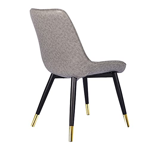 GIA Retro Armless Upholstered Side Dining Chair with Vegan Leather, Gray,Qty of 1