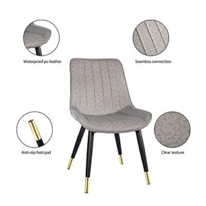GIA Retro Armless Upholstered Side Dining Chair with Vegan Leather, Gray,Qty of 1