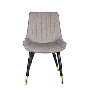 GIA Retro Armless Upholstered Side Dining Chair with Vegan Leather, Gray,Qty of 1