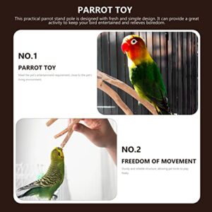 TEHAUX Parakeet Toys 2PCS Bird Parrot Perch Stand Set- Natural Wood Bird Parrot Stand Branches Fork Perch Rod Stand for Small Parakeets Budgies Cockatiels Conure Lovebirds Bird Cage Accessories