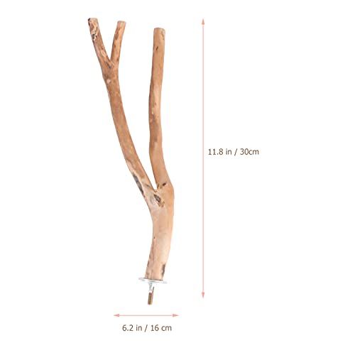 TEHAUX Parakeet Toys 2PCS Bird Parrot Perch Stand Set- Natural Wood Bird Parrot Stand Branches Fork Perch Rod Stand for Small Parakeets Budgies Cockatiels Conure Lovebirds Bird Cage Accessories