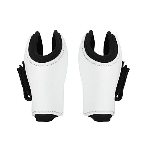 Jeanoko 4PCS White PU Shell Horse Front Back Leg Guard Boot Adjustable Wrap Protector Riding Equipment During Jumping Obstacles