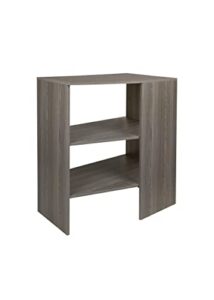 closetmaid suitesymphony wood corner shelf unit, 2 shelves, adjustable stacking, for storage, closet, clothes, shoes, décor, graphite grey