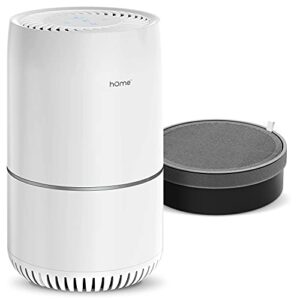 homelabs compact air purifier with bonus replacement filter - 7.8” by 12.8” 3-stage filtration with activated carbon - 1 pack