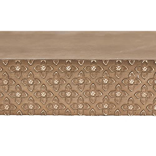 American Art Decor Small Rustic Embossed Wood Decorative Floating Wall Mounted Shelf - Natural - 24.25" L x 3" H x 8.25" D
