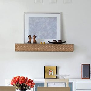 American Art Decor Small Rustic Embossed Wood Decorative Floating Wall Mounted Shelf - Natural - 24.25" L x 3" H x 8.25" D