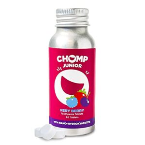 chomp junior very berry toothpaste tablets with nano hydroxyapatite