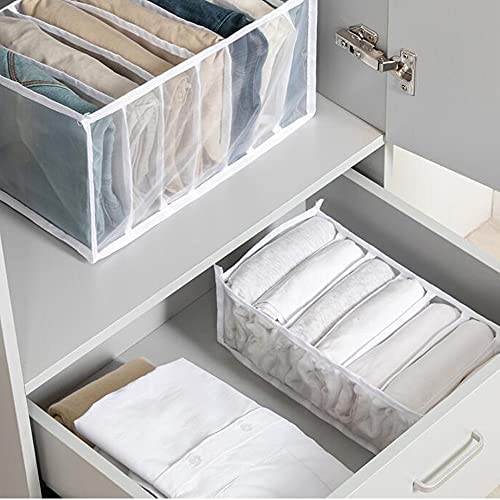 5 Set Foldable Underwear Drawer Organizer,Mesh Closet Underwear Organizer Drawer Divider,Grey