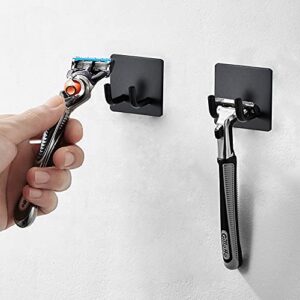 Adhesive Razor Hooks, ZUIMENG 4 Pack Self Adhesive Razor Holder for Shower, Wall Hooks for Razor Plug Shaver Towel Loofah