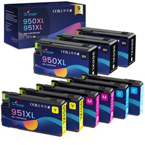 【9-pack larger capacity】 950xl and 951xl ink cartridges combo pack, replacement for hp 950 951 xl ink cartridges works with officejet pro 8600 8610 8620 8625 8630 8100 printer ink (3bk/2c/2m/2y)