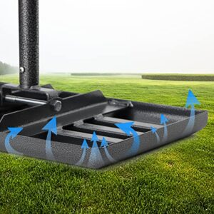 SANDEGOO Lawn Leveling Rake | Levelawn Tool | Level Soil or Dirt Ground Surfaces Easily | 18” x 10” Ground Plate | rakes for lawns Heavy Duty 72” Extra Long Handle | Extracted Iron Metal Black