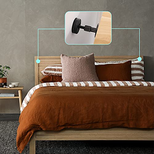 WANLIAN 2PCS Black Headboard Stabilizers Headboard Stoppers Bed Frame Holder Adjustable Threaded Bed Frame Anti-Shake Tool DIY Combination Possible Adjustable from 1.5"-4.5"