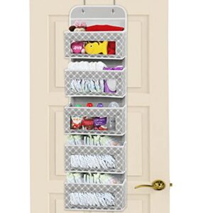 Simple Houseware Over Door 5 Clear Window Pocket Organizer, Gray/White