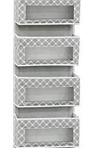 Simple Houseware Over Door 5 Clear Window Pocket Organizer, Gray/White