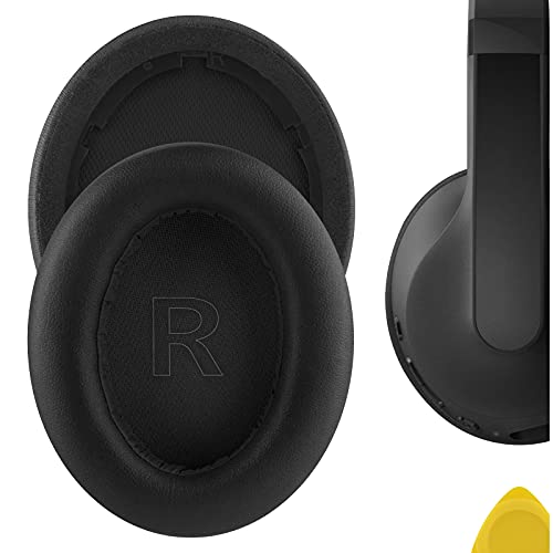 Geekria QuickFit Protein Leather Replacement Ear Pads for Anker Soundcore Life Q10, Q10 BT Headphones Earpads, Headset Ear Cushion Repair Parts (Black)