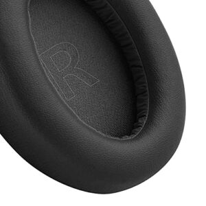 Geekria QuickFit Protein Leather Replacement Ear Pads for Anker Soundcore Life Q10, Q10 BT Headphones Earpads, Headset Ear Cushion Repair Parts (Black)