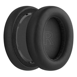 Geekria QuickFit Protein Leather Replacement Ear Pads for Anker Soundcore Life Q10, Q10 BT Headphones Earpads, Headset Ear Cushion Repair Parts (Black)