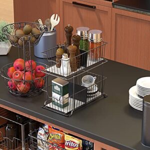 Simple Houseware 2 Tier Cabinet Wire Basket Drawer Organizer, Brown