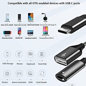 USB C to USB Adapter with Type C Charging, 2 in 1 Type C 3.0 OTG Splitter with 60W PD Fast Charge Compatible for Galaxy S23 S22 S21 S20 S20+ Note 20/10,Switch,LG V40 V30 G8, Pixel4 XL,Google TV 2020