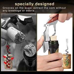 Hisip Wine Bottle Opener Upgrade Corkscrew Phoenix Design Red Dot Award Crafted Rosewood Handle, Quick Stainless Steel Wine Key for Beers and Wine Bottles, Christmas Gift for Waiters Bartenders