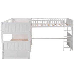 Merax Bunk Bed with a Loft Attached, Two Storage Drawers