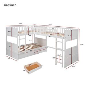 Merax Bunk Bed with a Loft Attached, Two Storage Drawers