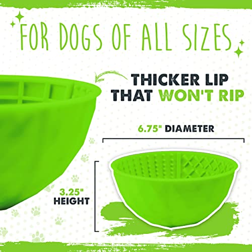 Mighty Paw Dog Lick Bowl | Interactive Slow Feeder Puzzle for Anxiety, Calming and Boredom. Wobbles Or Stays Put. Works W/ Soft Food & Supports Oral Health. Dishwasher Safe BPA Free Silicone