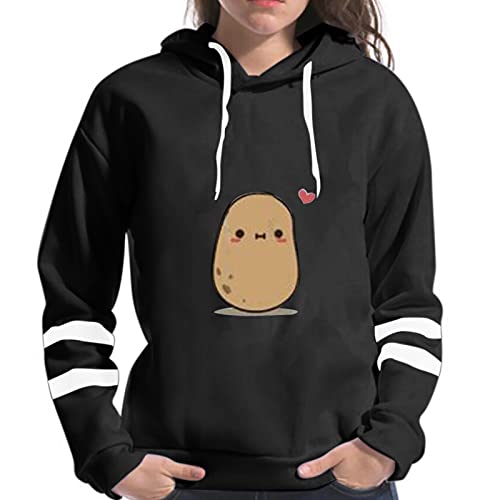 Hemlock Teen Girls Hoodies Spud Cute Hooded Sweatshirt Junior Sports Blouse Long Sleeve Hooded Pullovers Summer Tops Black