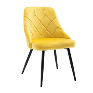 techni mobili modern contemporary tufted velvet (set of 2) chair, one size, gold